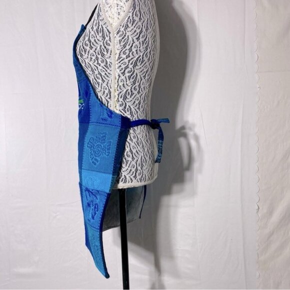 Vintage San Felipe Blue Jacquard Woven Apron - Picture 4 of 6